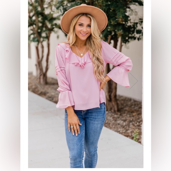 Pink Lily Pink Mauve Blouse - Picture 2 of 7